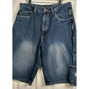 Vintage FUBU The Collection Carpenter Denim Shorts Men’s 38 Blue Baggy Y2K 90s